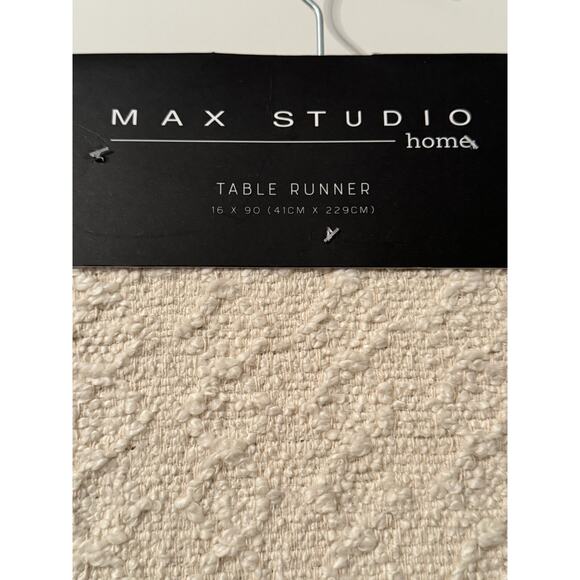 Max Studio Home Cream Table Runner 16” X 90” NWT - Picture 6 of 9